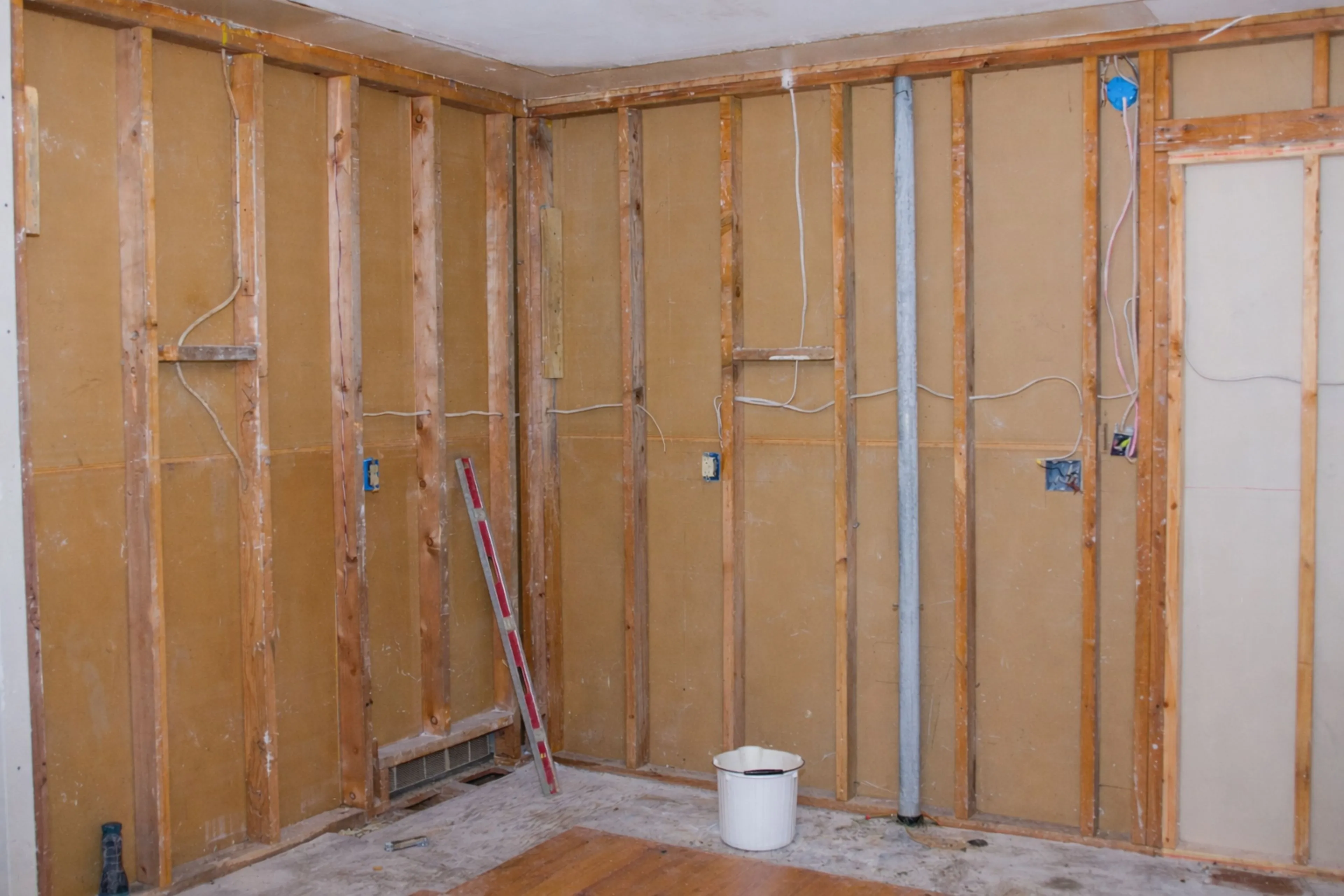 Exposed Wall Studs and Selective Gutting by DALLAS DEMO PROS